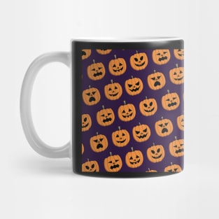 Pumpkin Pattern, Jack O' Lantern, Halloween Design Vector Artwork Mug